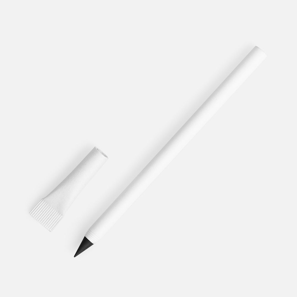Вечный карандаш Carton Inkless, белый с логотипом