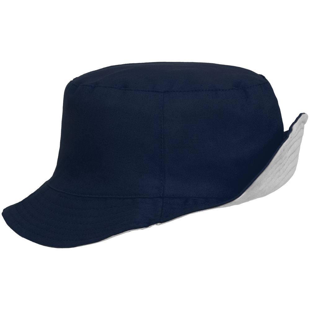 Панама Summer двусторонняя, синяя с серым с логотипом