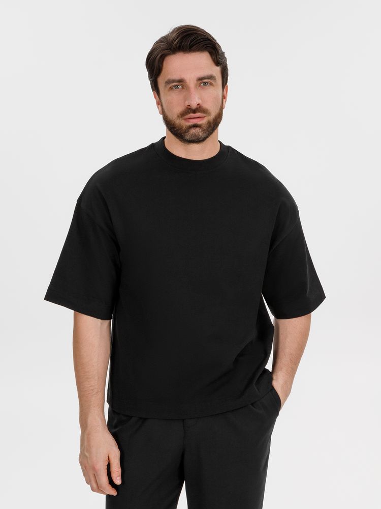 Футболка оверсайз Big Boss, черная с логотипом