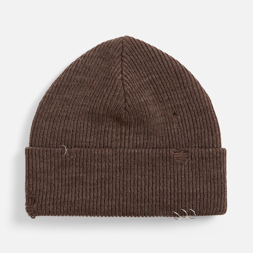 Шапка Ribelle, коричневый меланж с логотипом