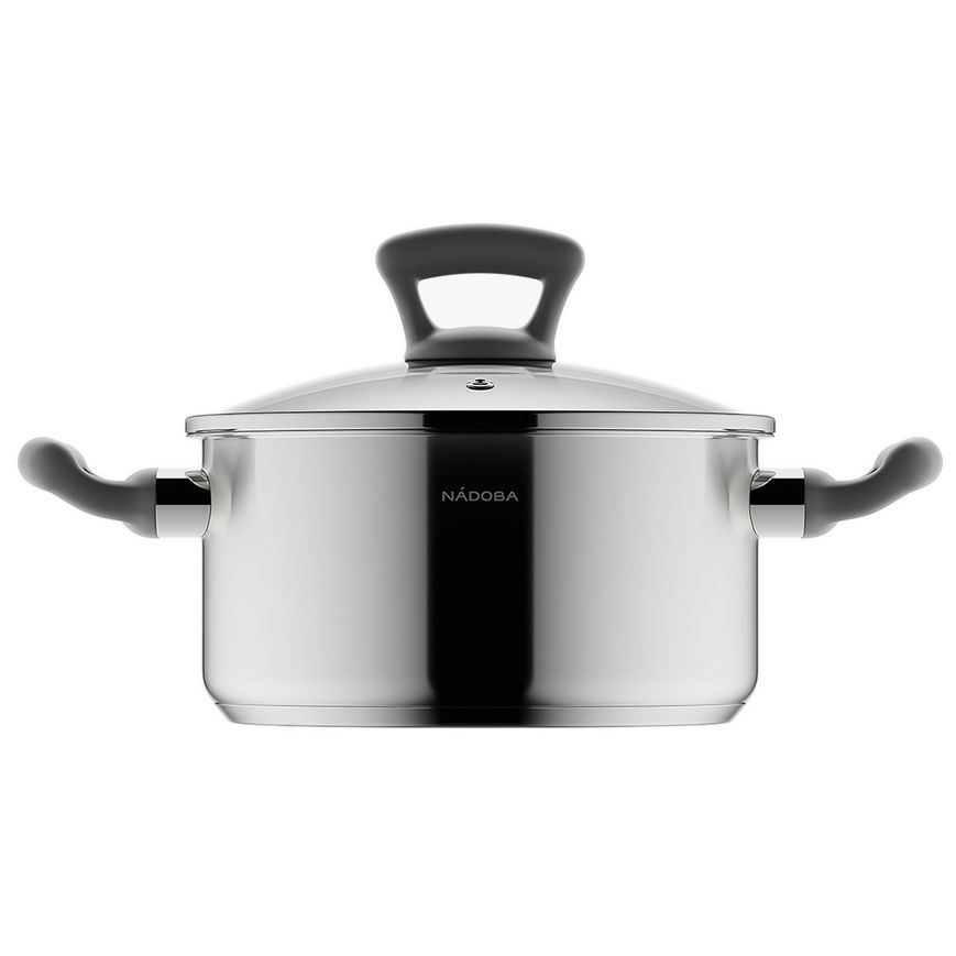 Кастрюля со стеклянной крышкой Vikki с логотипом