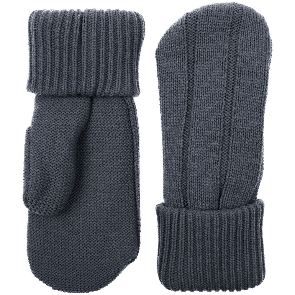 Варежки Knit Beat, серые (графит) с логотипом