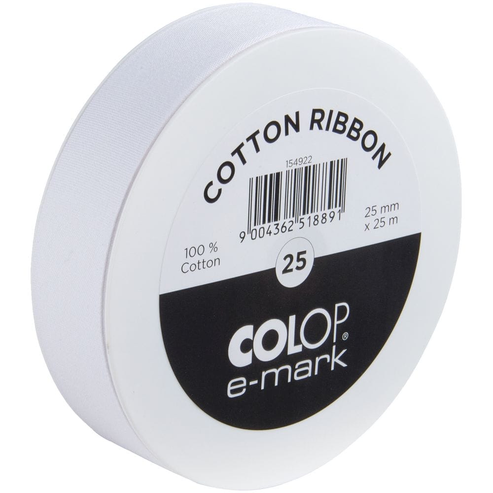 Лента Colop E-mark 25, белая с логотипом
