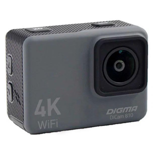 Экшн-камера Digma DiCam 810, серая с логотипом