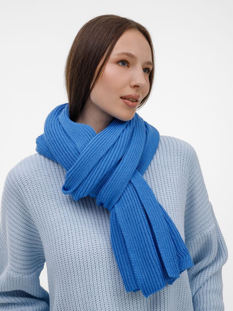 Шарфы с печатью логотипа. Шарф Nobilis Mono по цене 2 221 ₽ руб. (артикул 19908.48) Шарф Nobilis Mono, синий (аква)