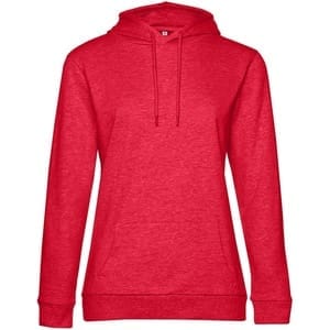 Толстовка с капюшоном женская Hoodie, красный меланж с логотипом