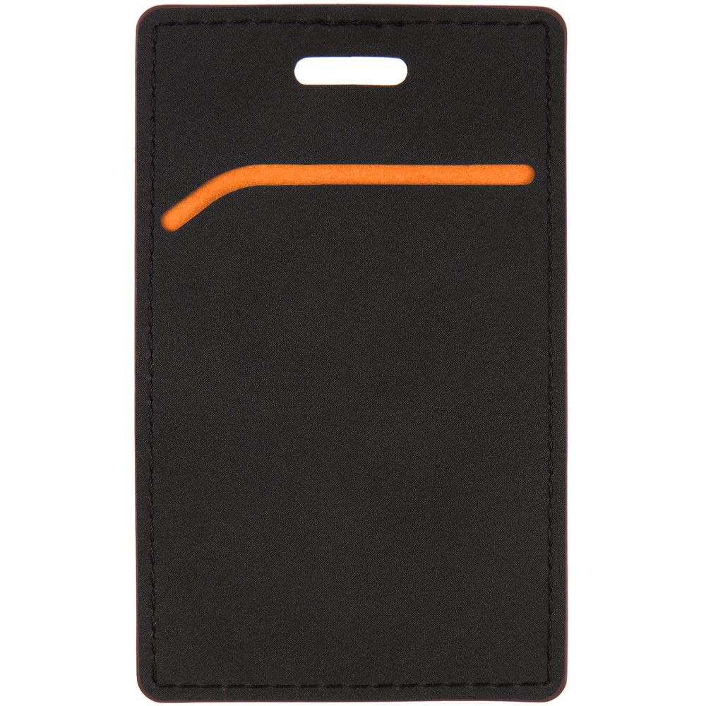 Чехол для пропуска Multimo, черный с оранжевым с логотипом