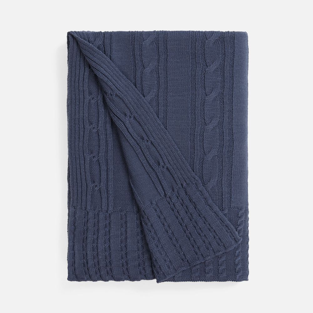 Плед Remitti, серо-синий (сланец) с логотипом