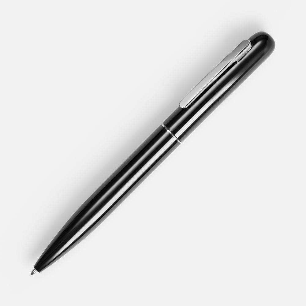 Ручка шариковая Scribo, черная с логотипом