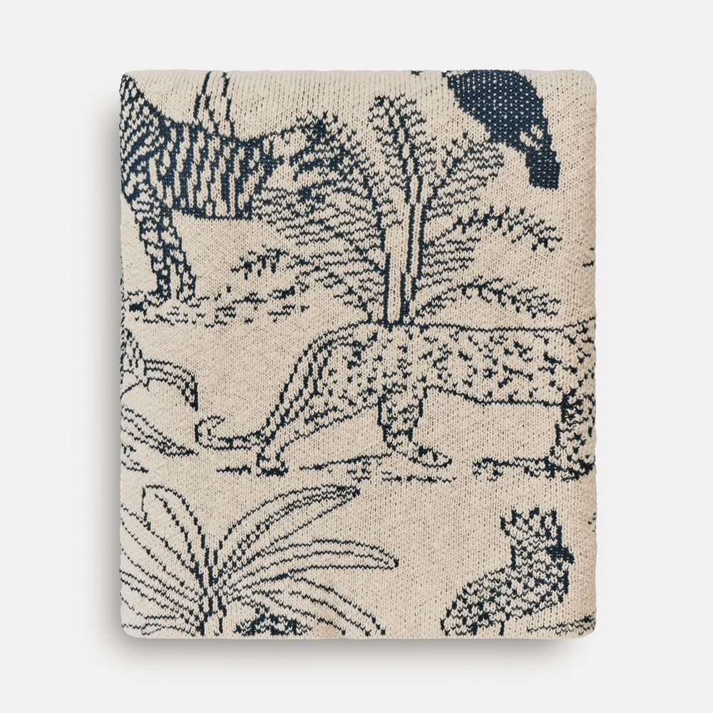 Плед Savanna, белый с синим с логотипом