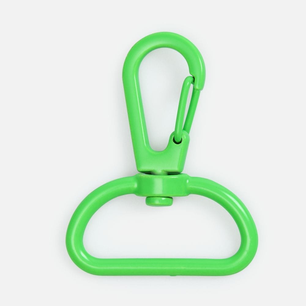 Застежка-карабин Snap Hook, L, зеленый неон с логотипом