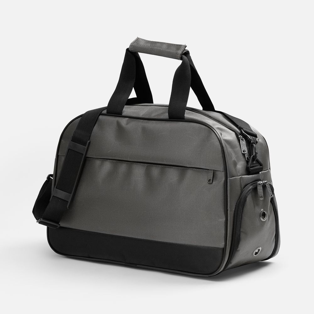 Спортивная сумка Atlantes, серая с черным с логотипом