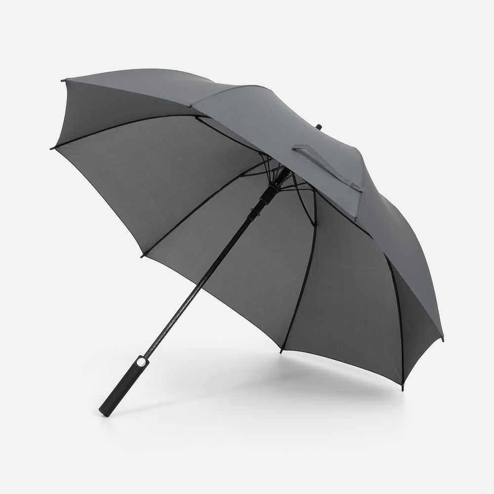 Зонт-трость Simple Golf, серый с логотипом