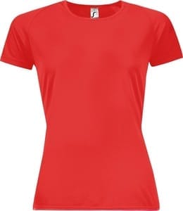 Футболка женская Sporty Women 140, красная с логотипом