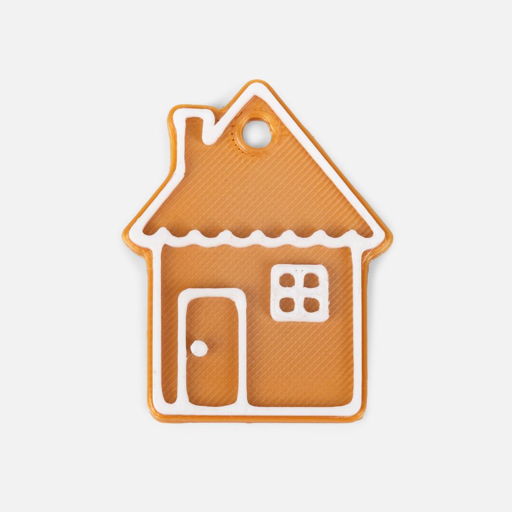 Мини-подвеска «Пряник», 3D-печать на заказ, домик с логотипом