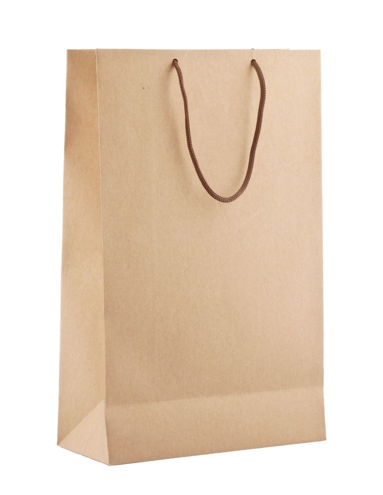 Пакет бумажный «Крафт», M, неокрашенный с логотипом