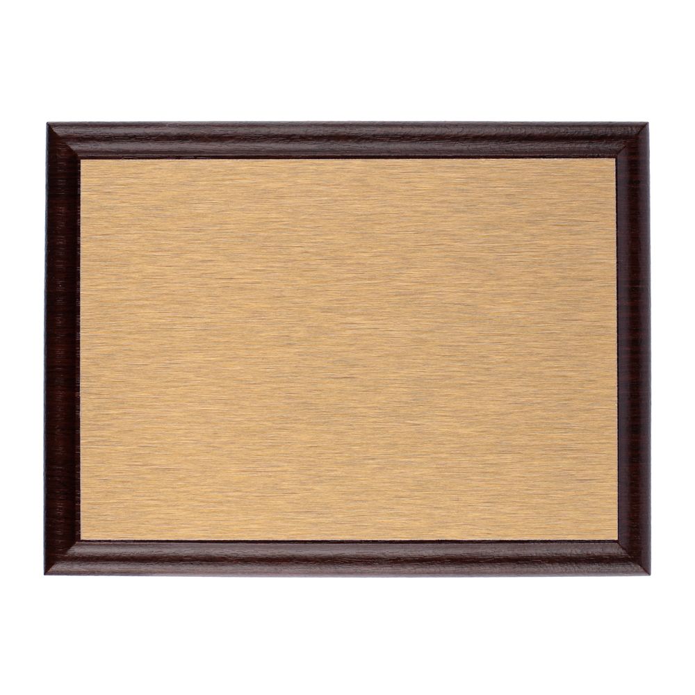 Плакетка Plaque, малая, вишня с золотистой пластиной с логотипом