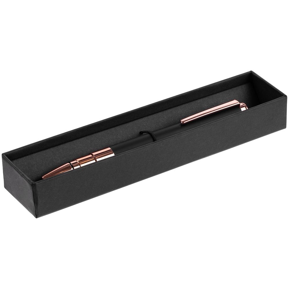 Ручка шариковая Kugel Rosegold, черная с логотипом