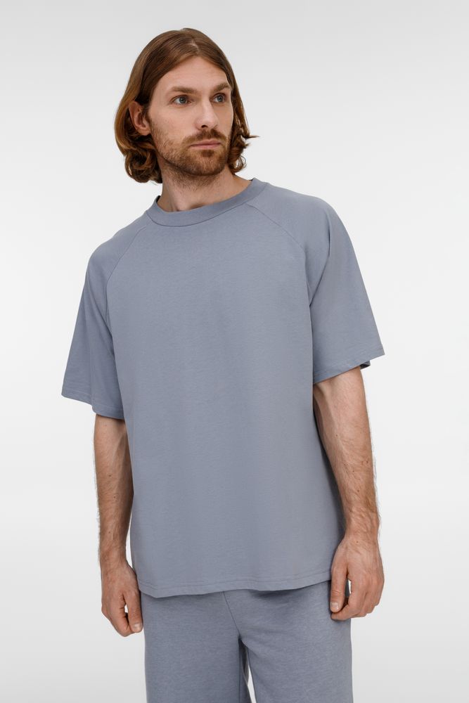 Футболка унисекс оверсайз T2, серая с логотипом