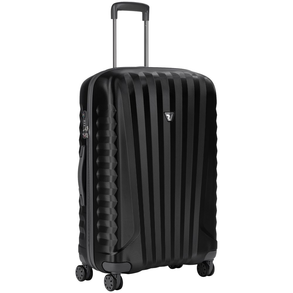 Чемодан Uno Zip Special M, черный с логотипом