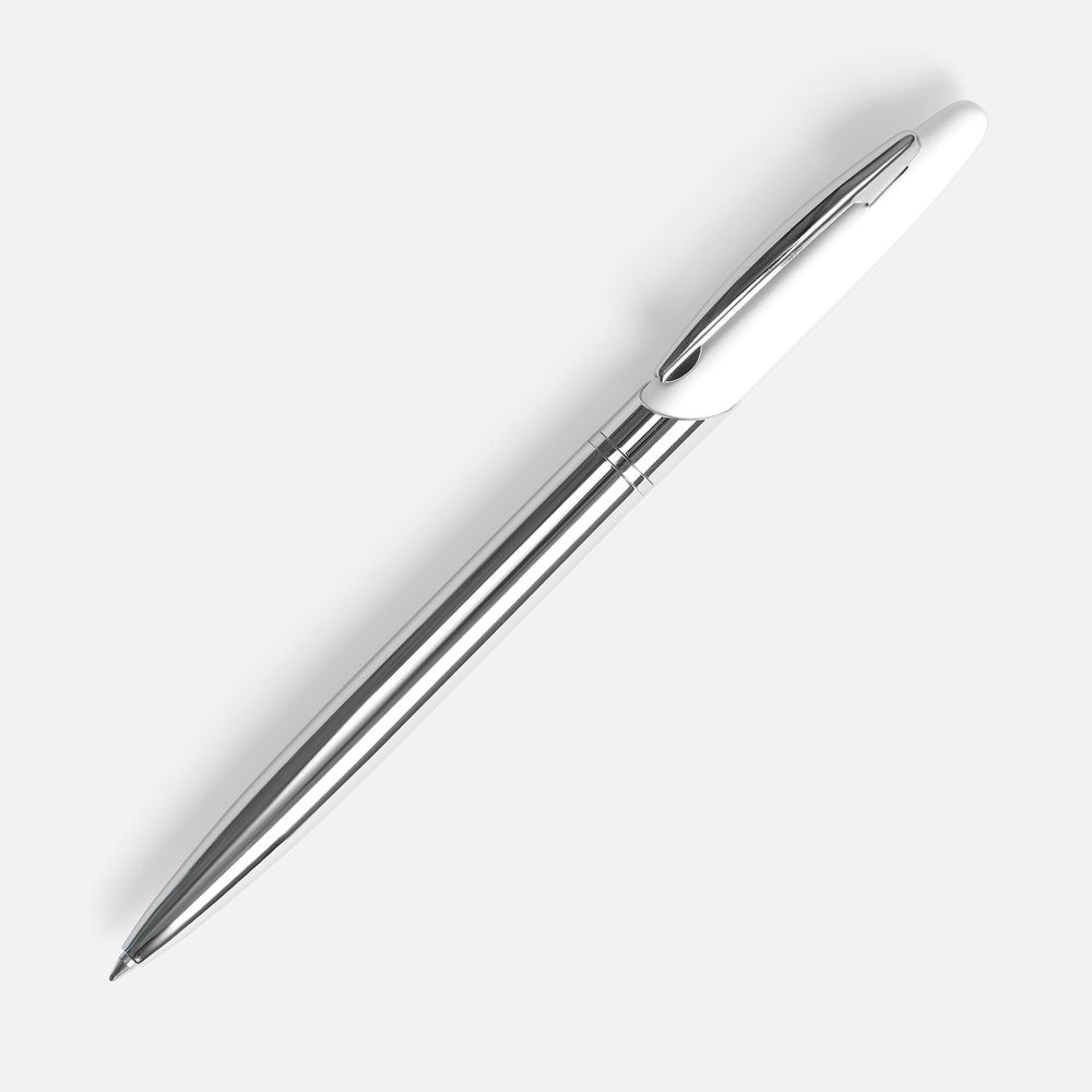 Ручка шариковая Dagger Soft Touch, белая с логотипом