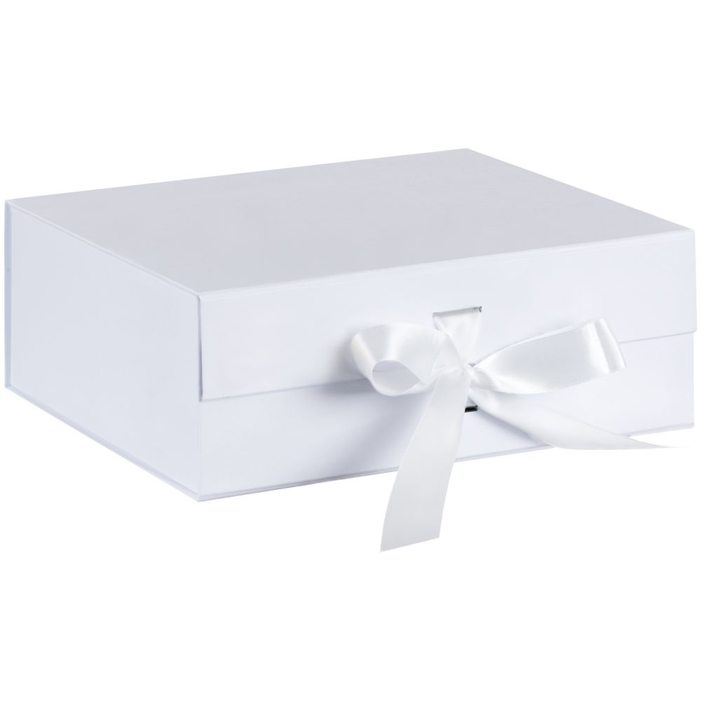 Коробка складная Rusetti, M, белая с логотипом