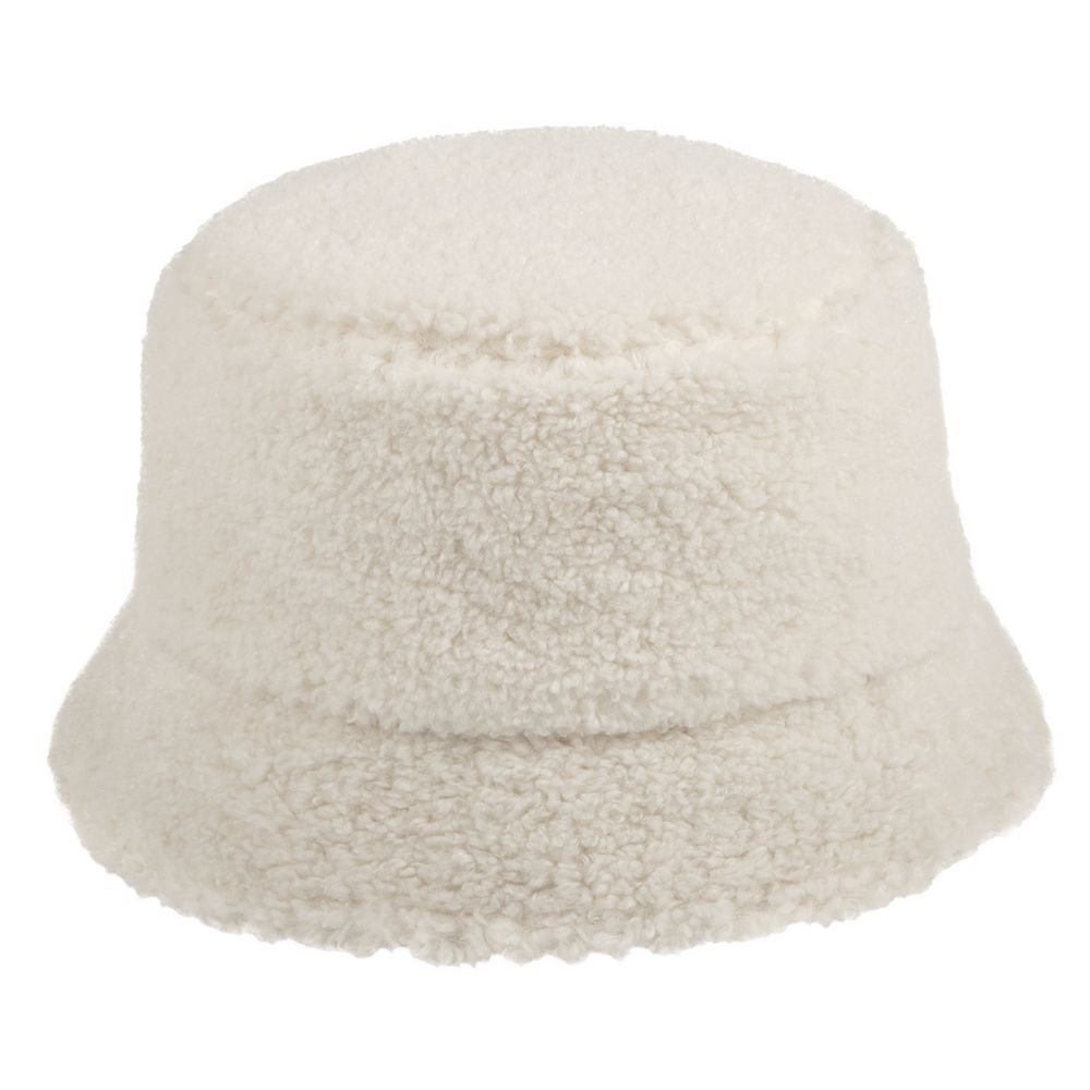 Панама Oblako, утепленная, молочно-белая с логотипом