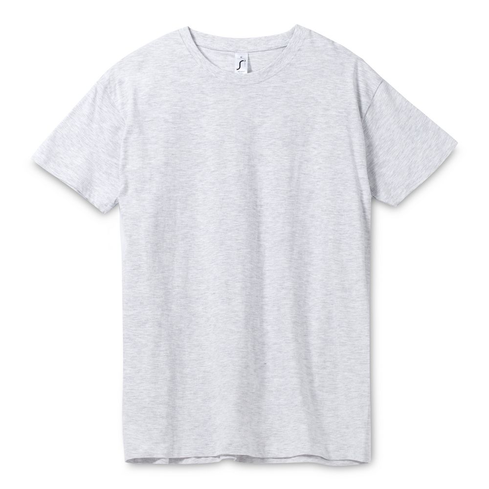 Футболка унисекс Regent 150, светло-серый меланж с логотипом