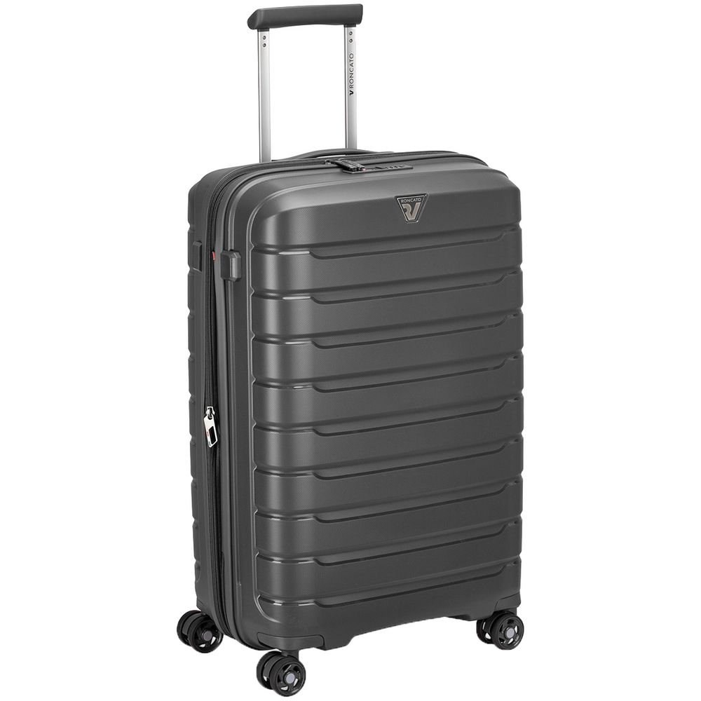 Чемодан Butterfly M, серый с логотипом