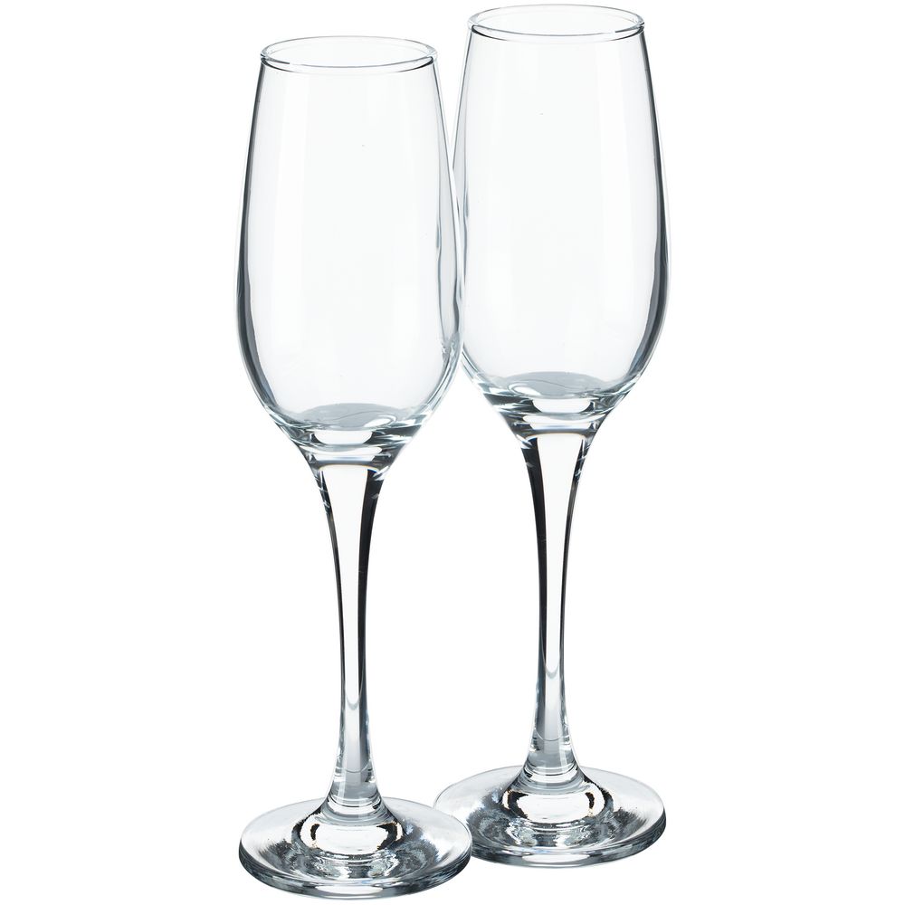 Набор из 2 бокалов для шампанского Amber с логотипом