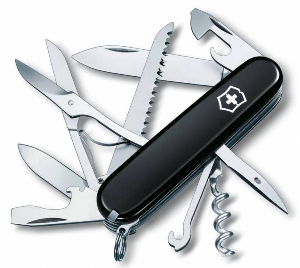Офицерский нож Huntsman 91, черный с логотипом