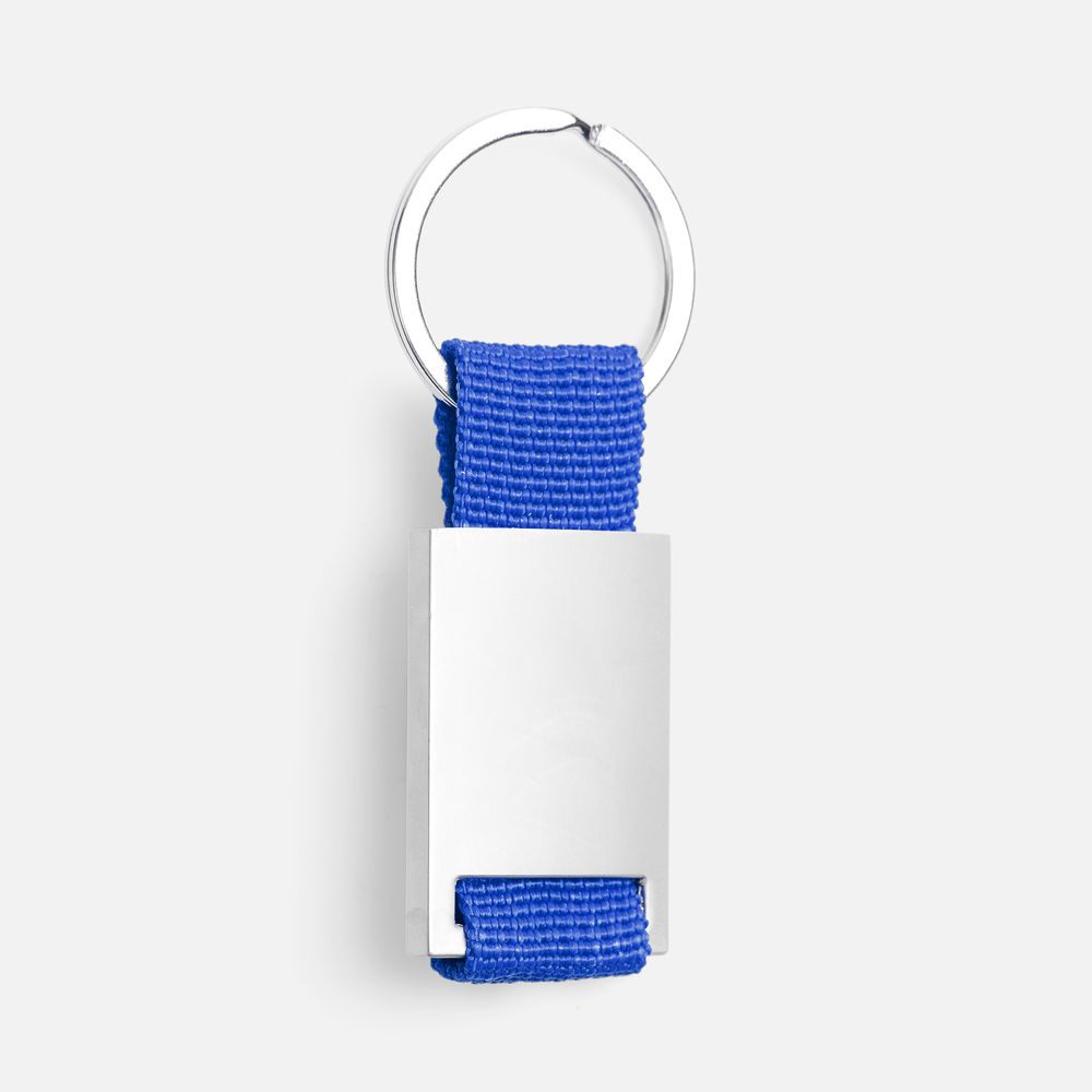 Брелок Inlet с тканевой вставкой, синий с логотипом