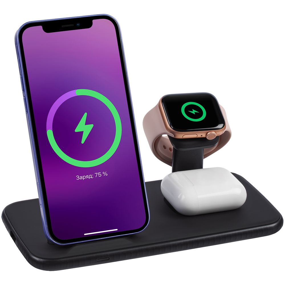 Зарядная станция Smart Nest, черная с логотипом