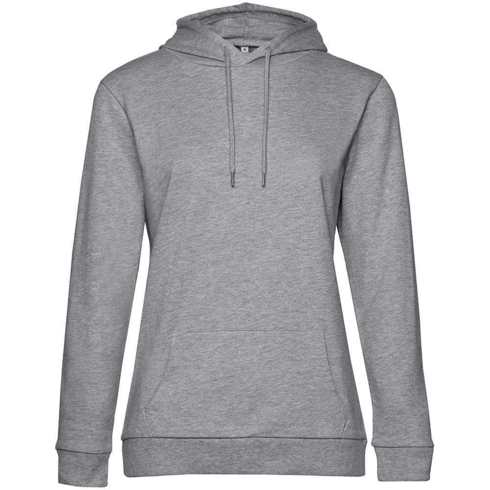 Толстовка с капюшоном женская Hoodie, серый меланж с логотипом