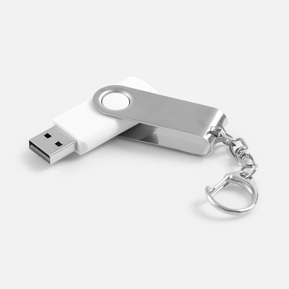 Флешка Twist, белая, 16 Гб с логотипом