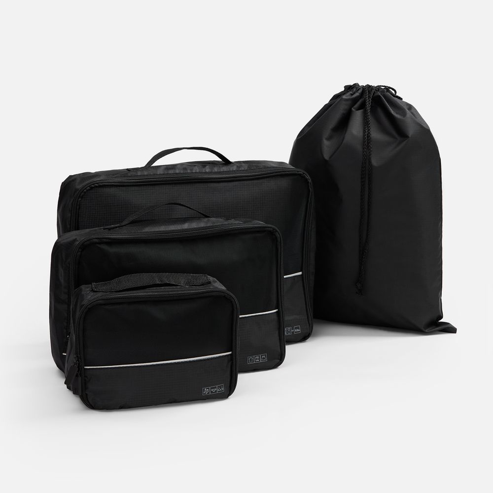 Дорожный набор сумок noJumble 4 в 1, черный с логотипом