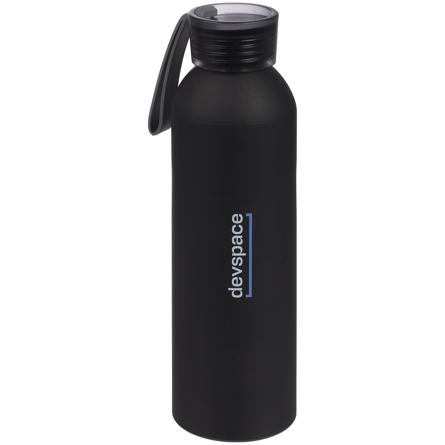 Спортивная бутылка для воды Rio, черная с логотипом