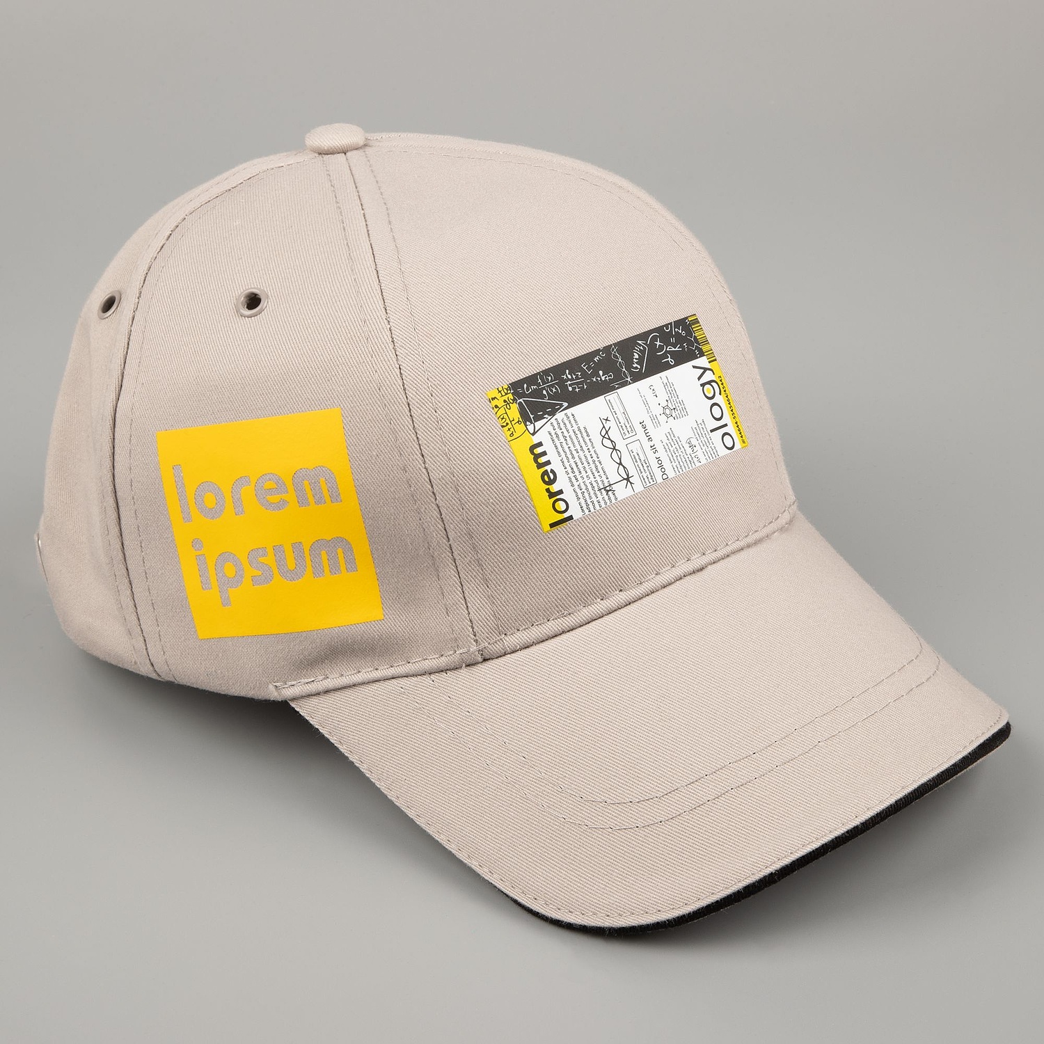 Бейсболка Canopy, серая с черным кантом