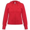 Толстовка женская Hooded Full Zip красная с логотипом