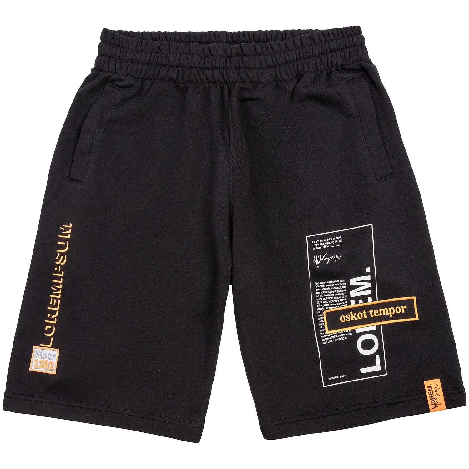 Шорты Terry, черные с логотипом