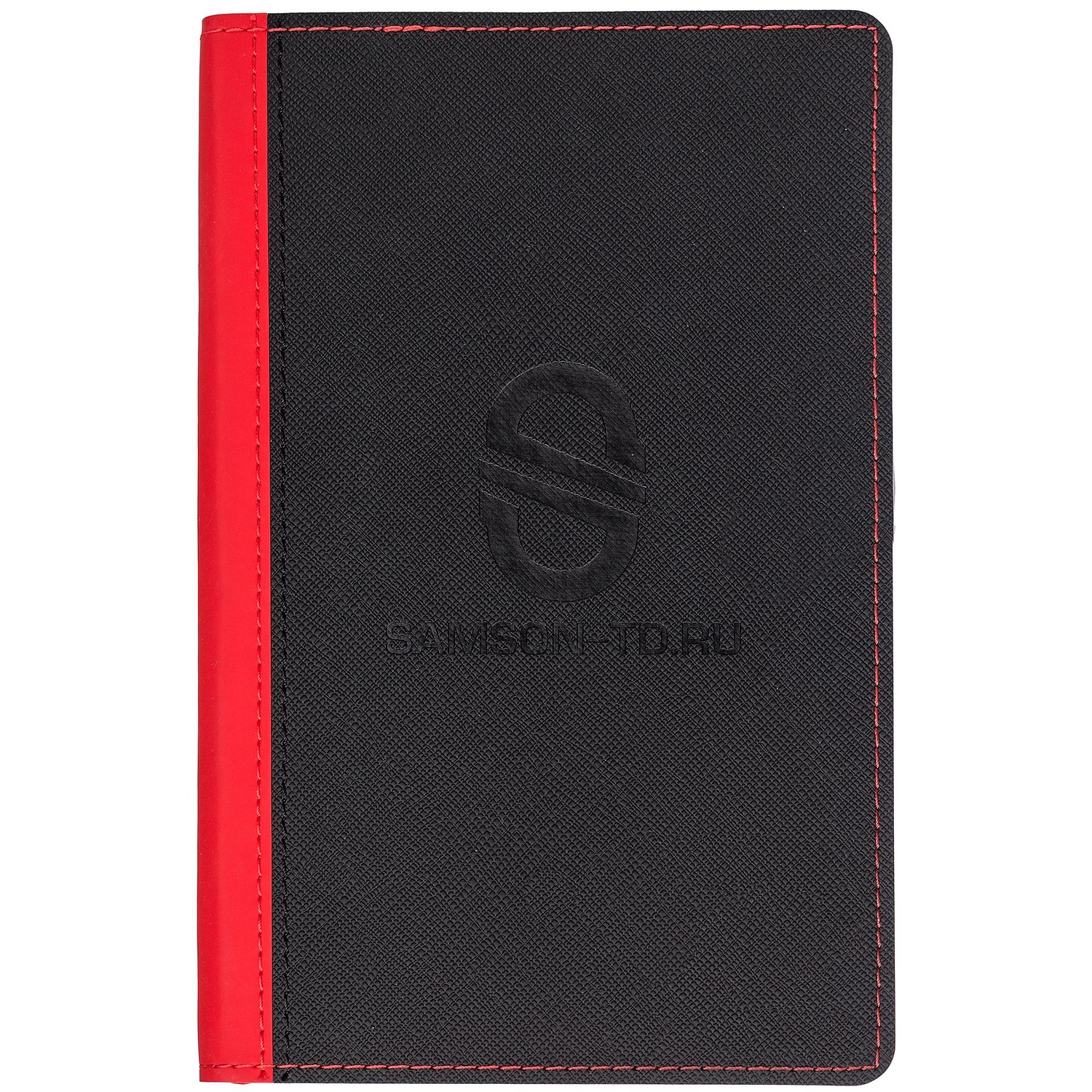 Ежедневник Nice Twice, недатированный, черный с красным с логотипом