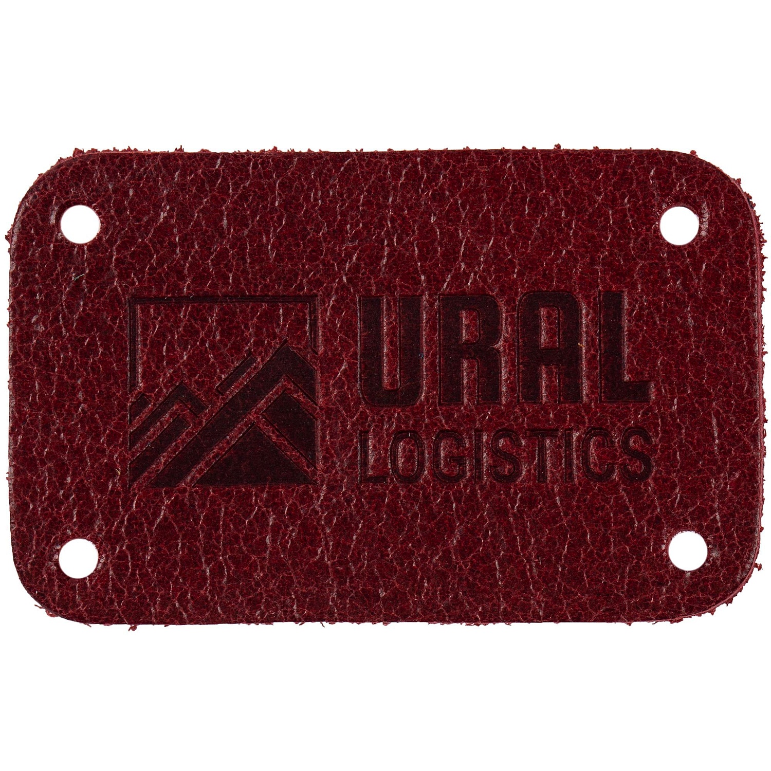 Лейбл кожаный Beta, S, красный с логотипом