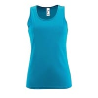Майка женская Sporty TT Women, ярко-бирюзовая с логотипом