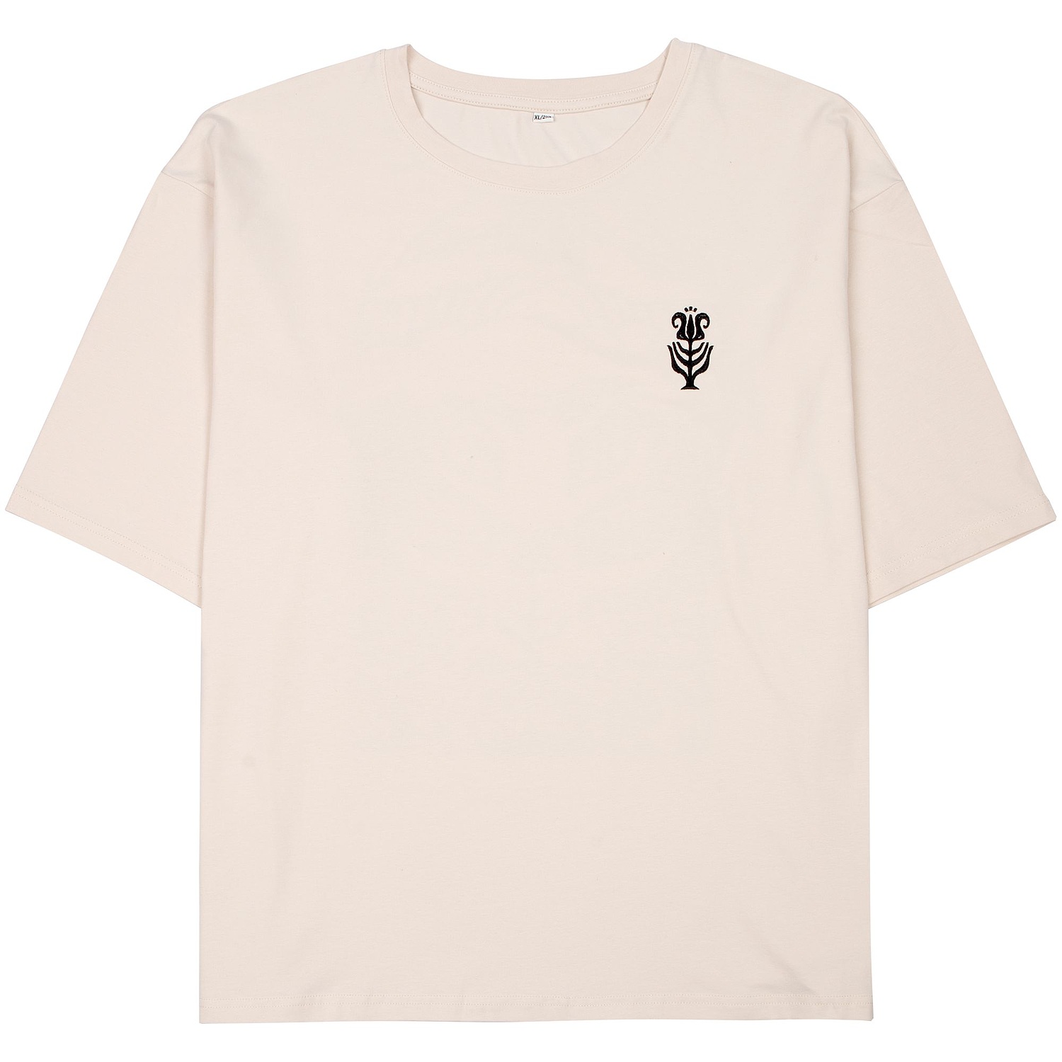 Футболка унисекс оверсайз Street Vibes, бежевая с логотипом