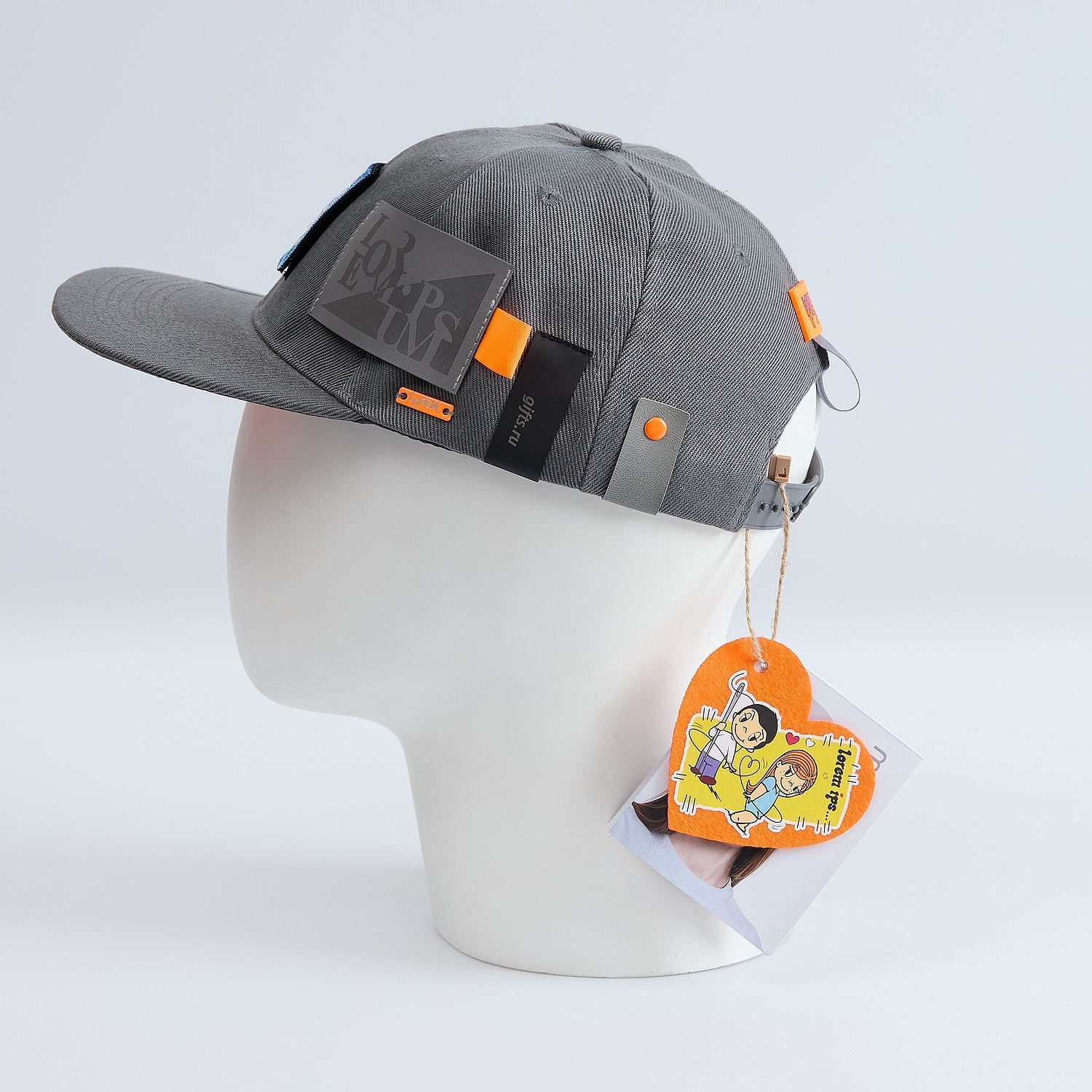 Бейсболка Snapback с прямым козырьком, белая с логотипом