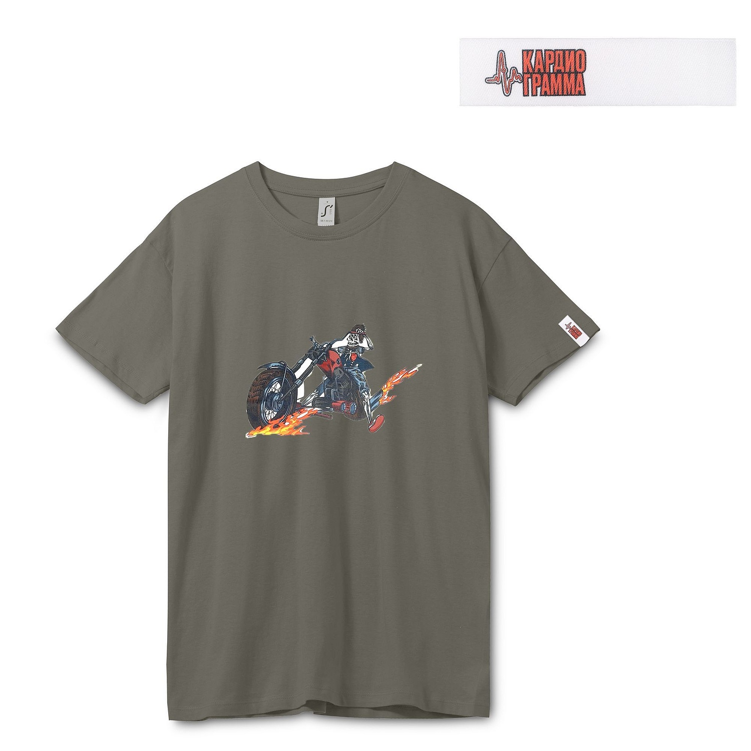 Футболка унисекс Regent 150, серая (стальная) с логотипом