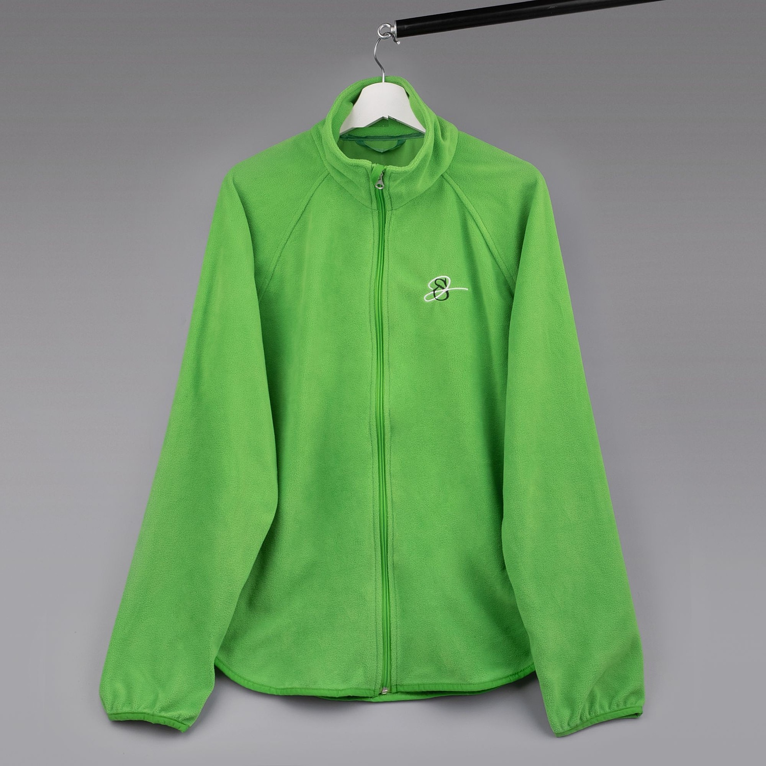 Куртка флисовая унисекс Fliska, зеленое яблоко с логотипом