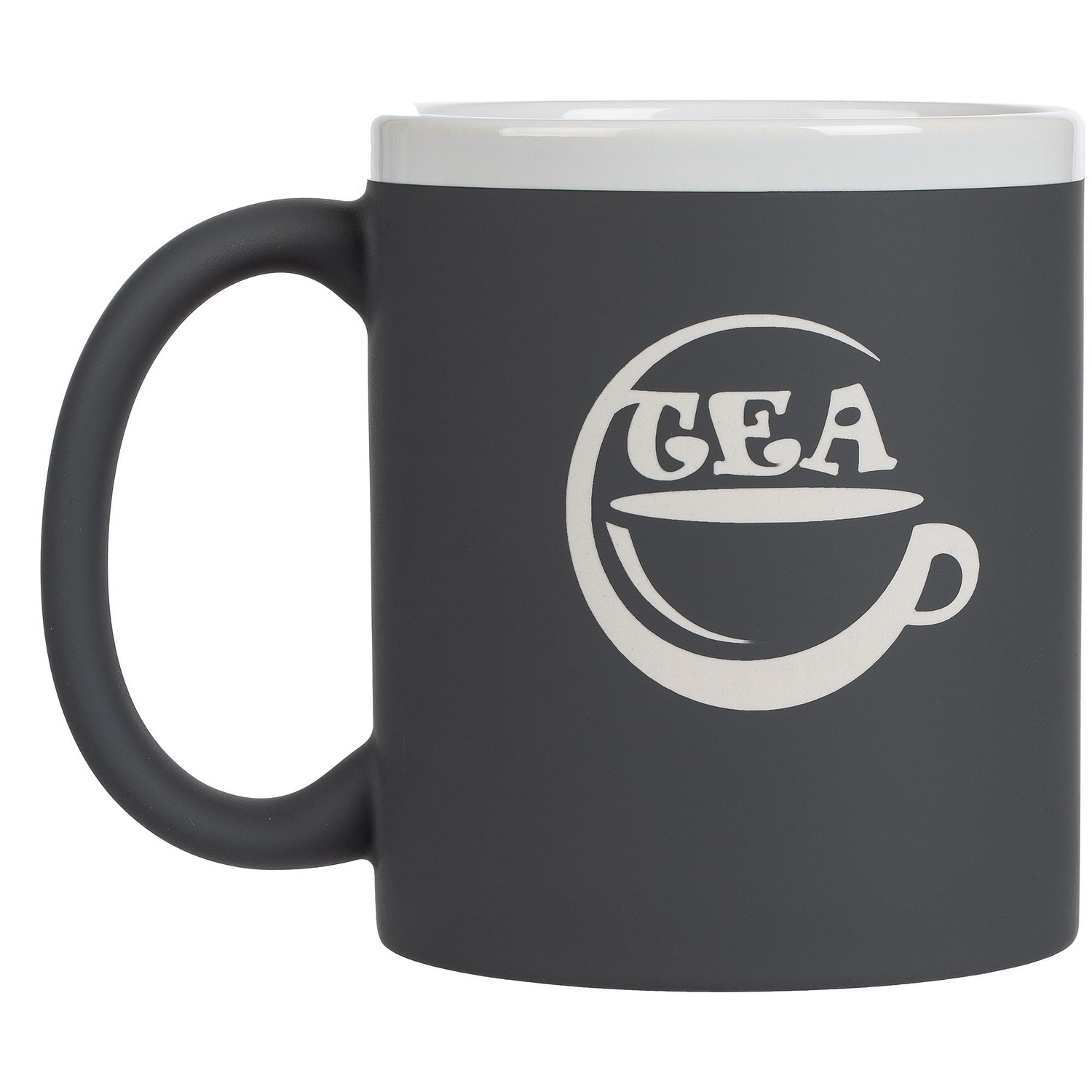 Кружка StopSpot с покрытием софт-тач, серая с логотипом