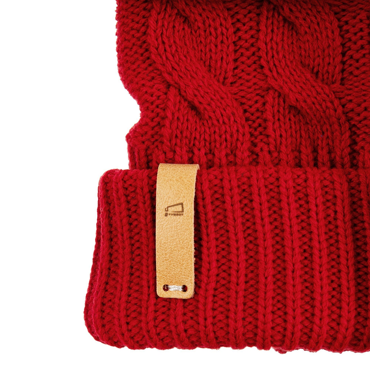 Лейбл кожаный Beta, XS, бежевый с логотипом