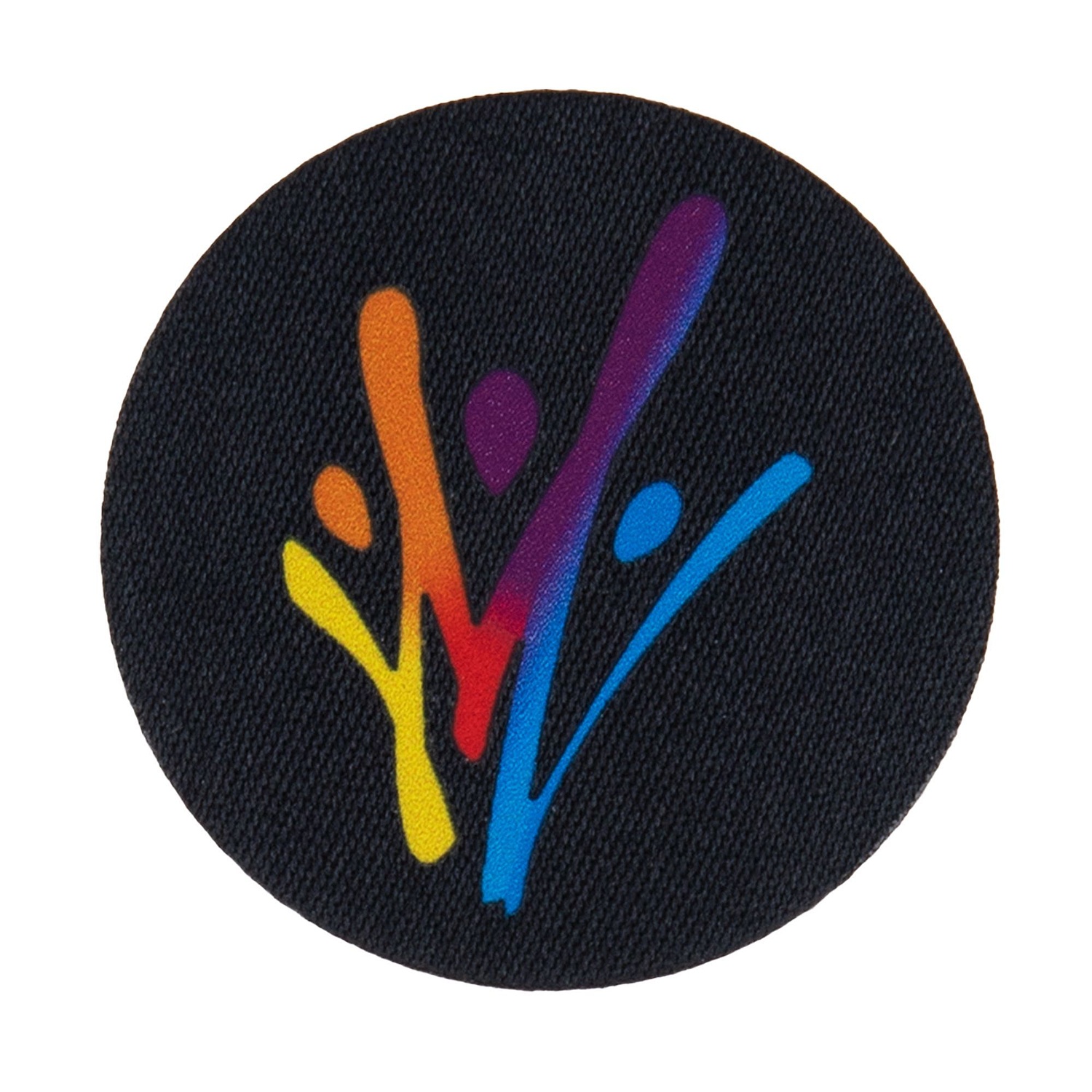 Наклейка тканевая Lunga Round, M, черная с логотипом